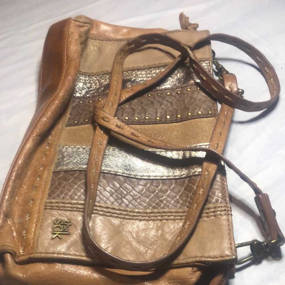 Women’s The sak leather Stylish Bohemian Brown and Gold purse